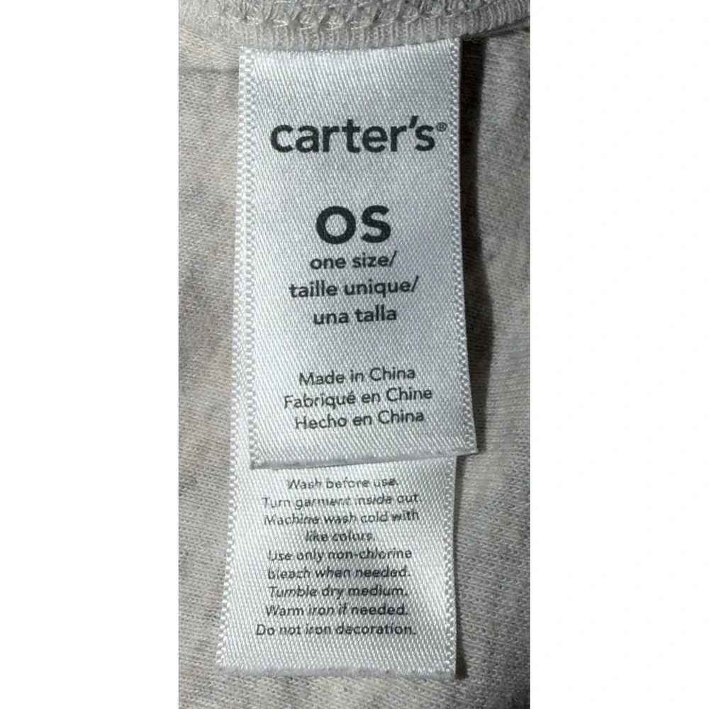 Carter's Sheep Lamb Cloud Baby Blanket Gray White Jersey Stretch Knit